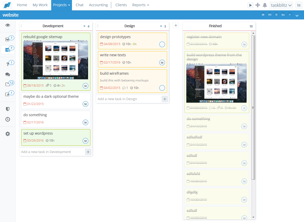 taskblitz tasks overview screenshot